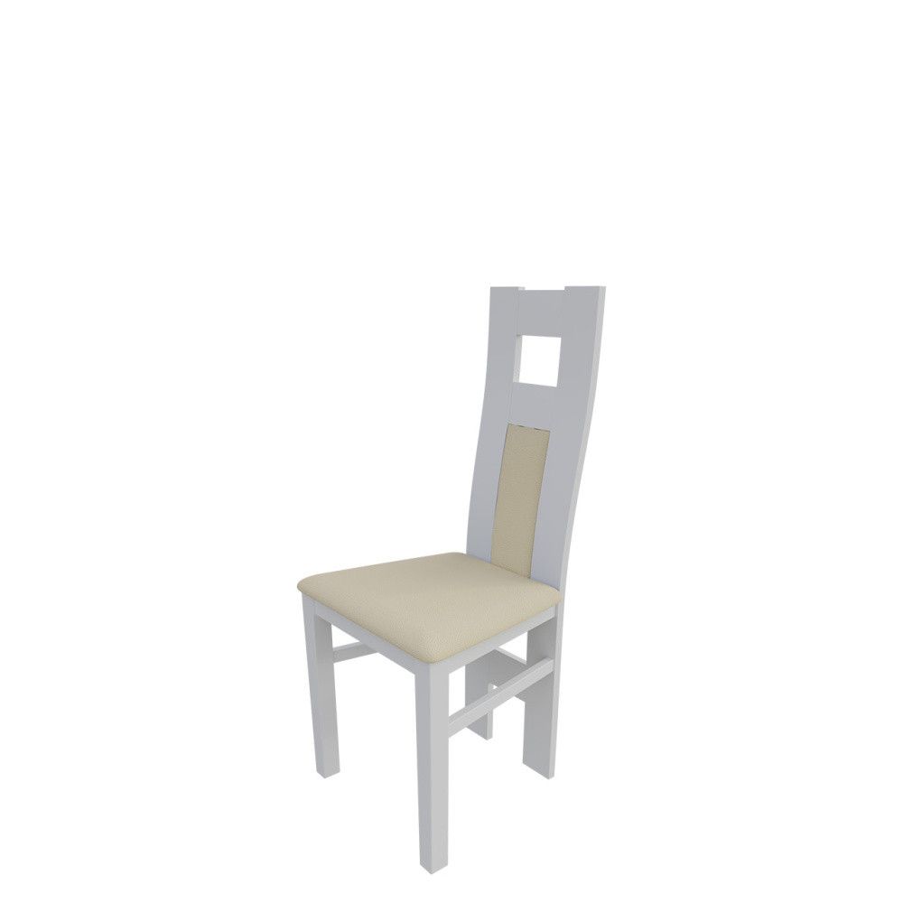 Veneti Jedálenská stolička MOVILE 20 - biela / béžová ekokoža